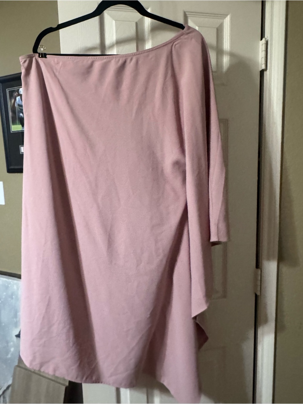 One Shoulder Batwing Mauve Dress